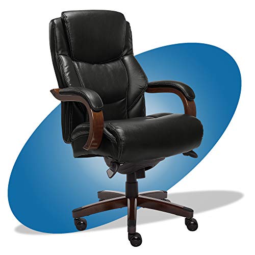 La-Z-Boy Cadeira de escritório executiva de couro colado Delano Big & Tall