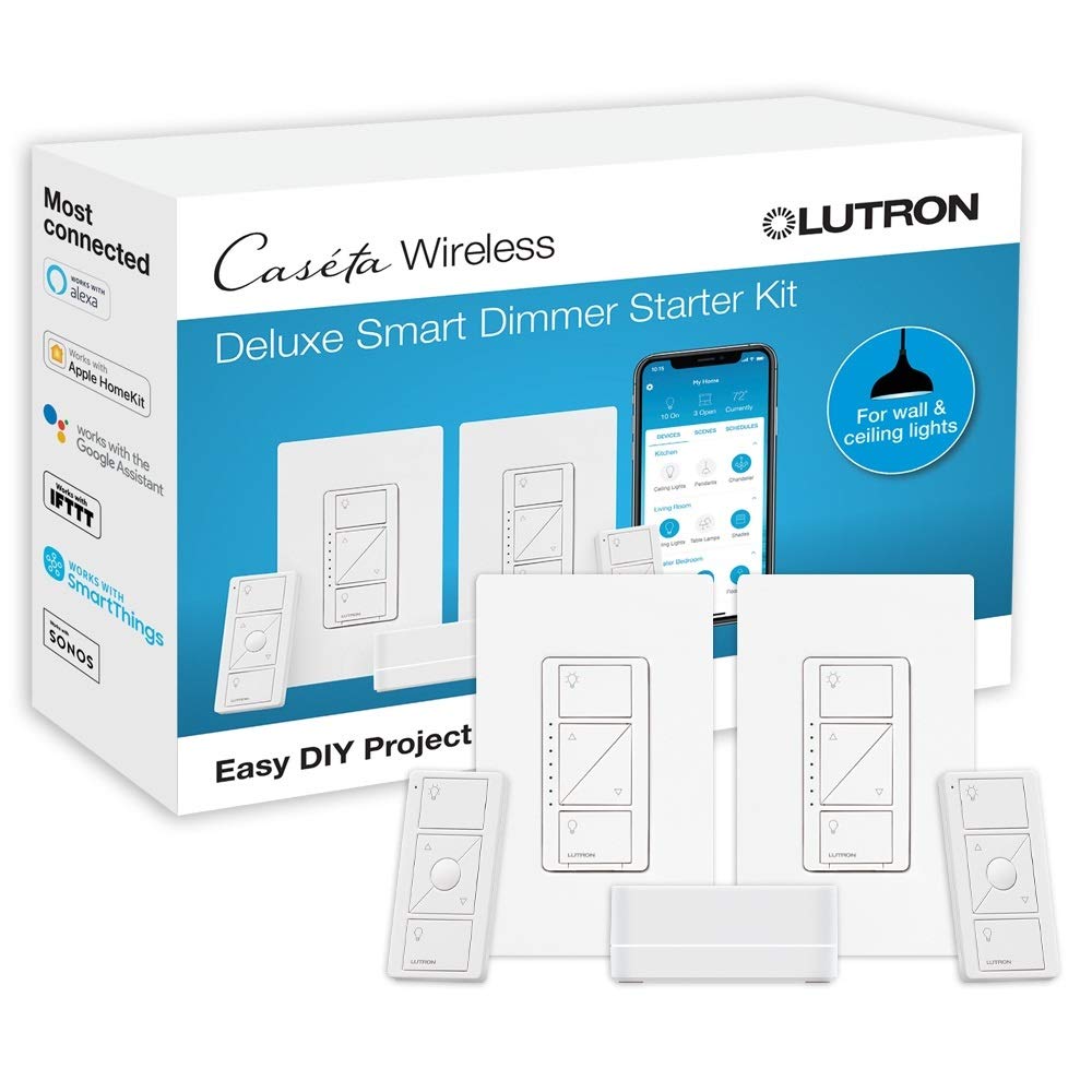 Lutron Casta Deluxe Smart Dimmer Switch Kit com Casta Smart Hub