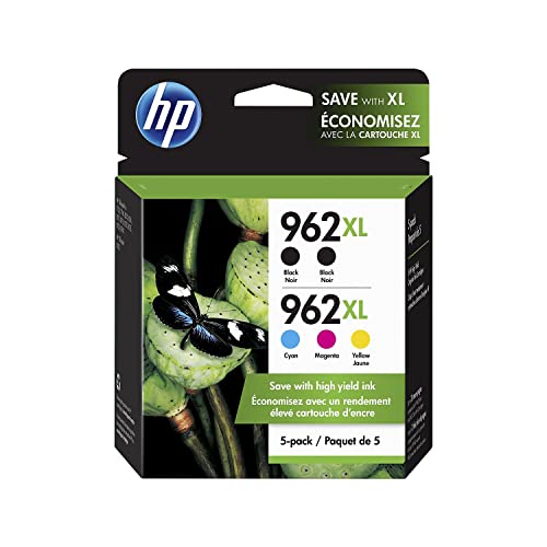 HP Cartuchos de tinta 962Xl / 962Xl (6Za57an) (Cyan Magenta Yellow Black) Pacote com 5 unidades em embalagem de varejo