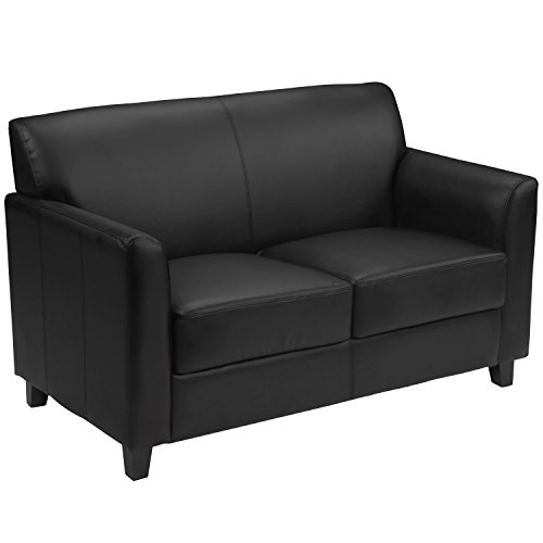 Flash Furniture Loveseat de couro preto