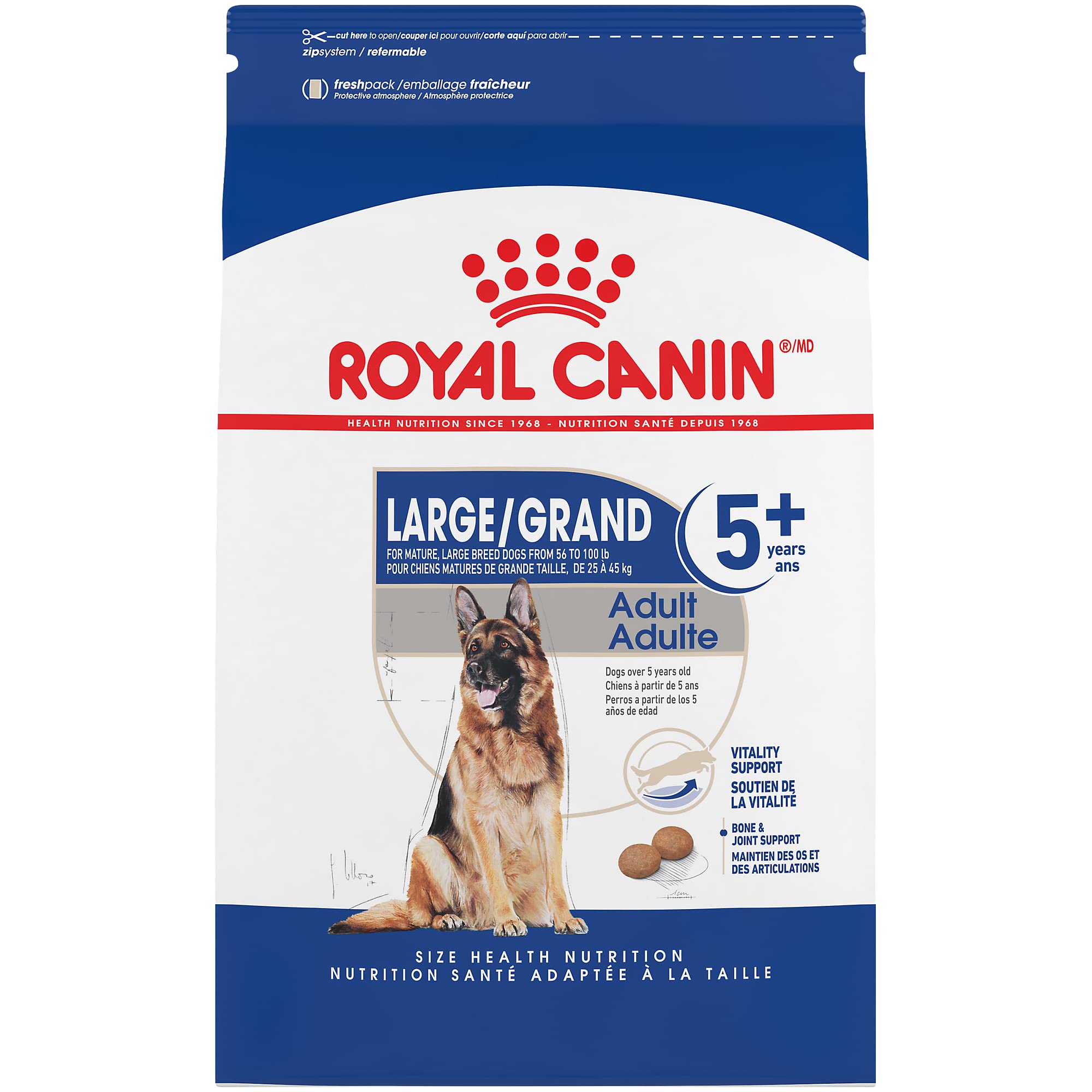 Royal Canin Ração seca para cães de tamanho grande para saúde e nutrição