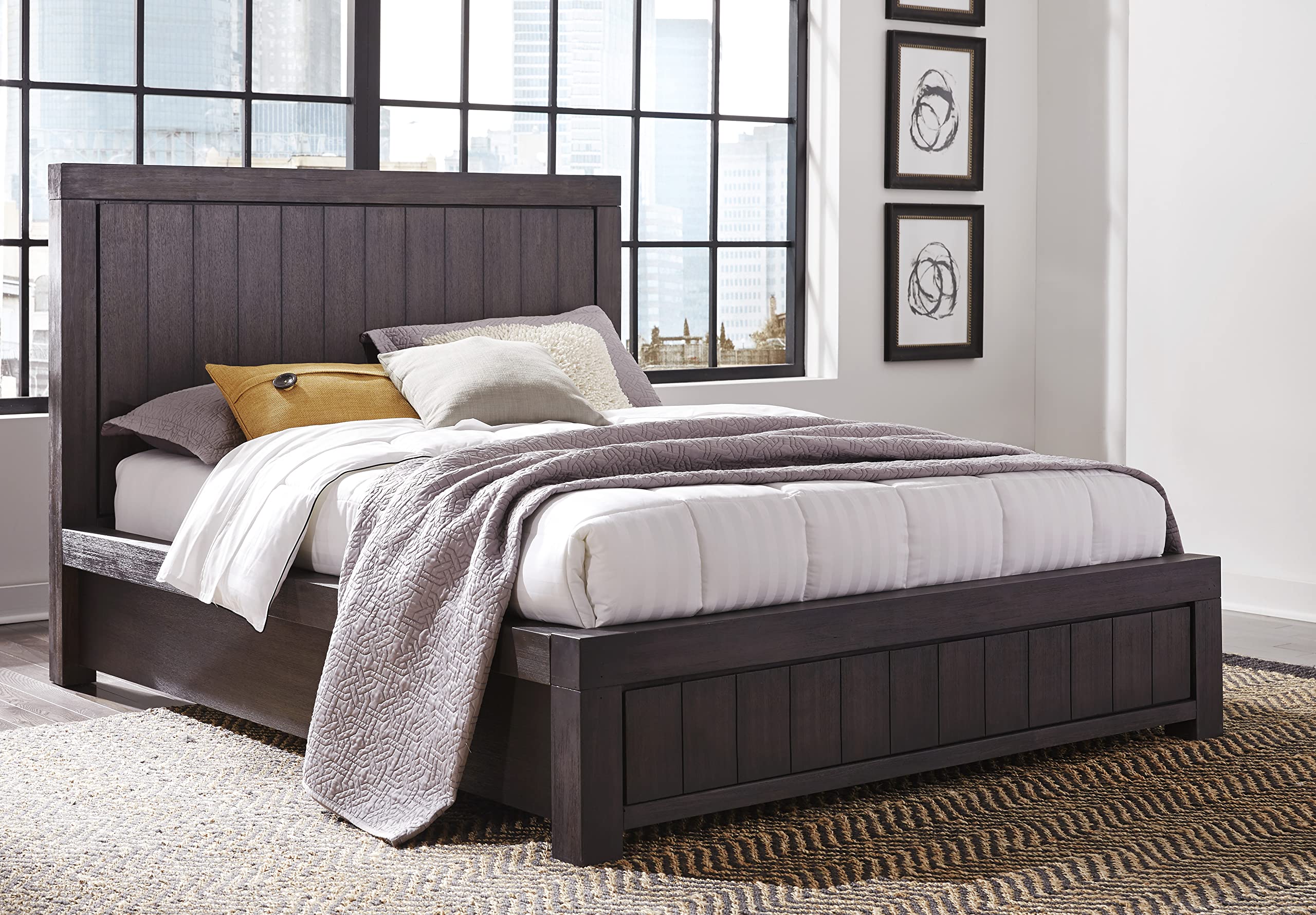 Modus Furniture Solid Wood Platform Bed, Queen, ...