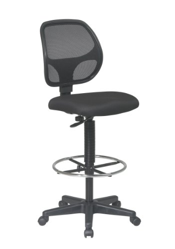 Office Star Cadeira de desenho de malha de luxo com pés ajustáveis