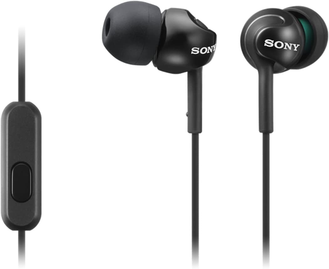 Sony Fones de ouvido com fio de graves profundos com controle de smartphone e microfone - preto metálico
