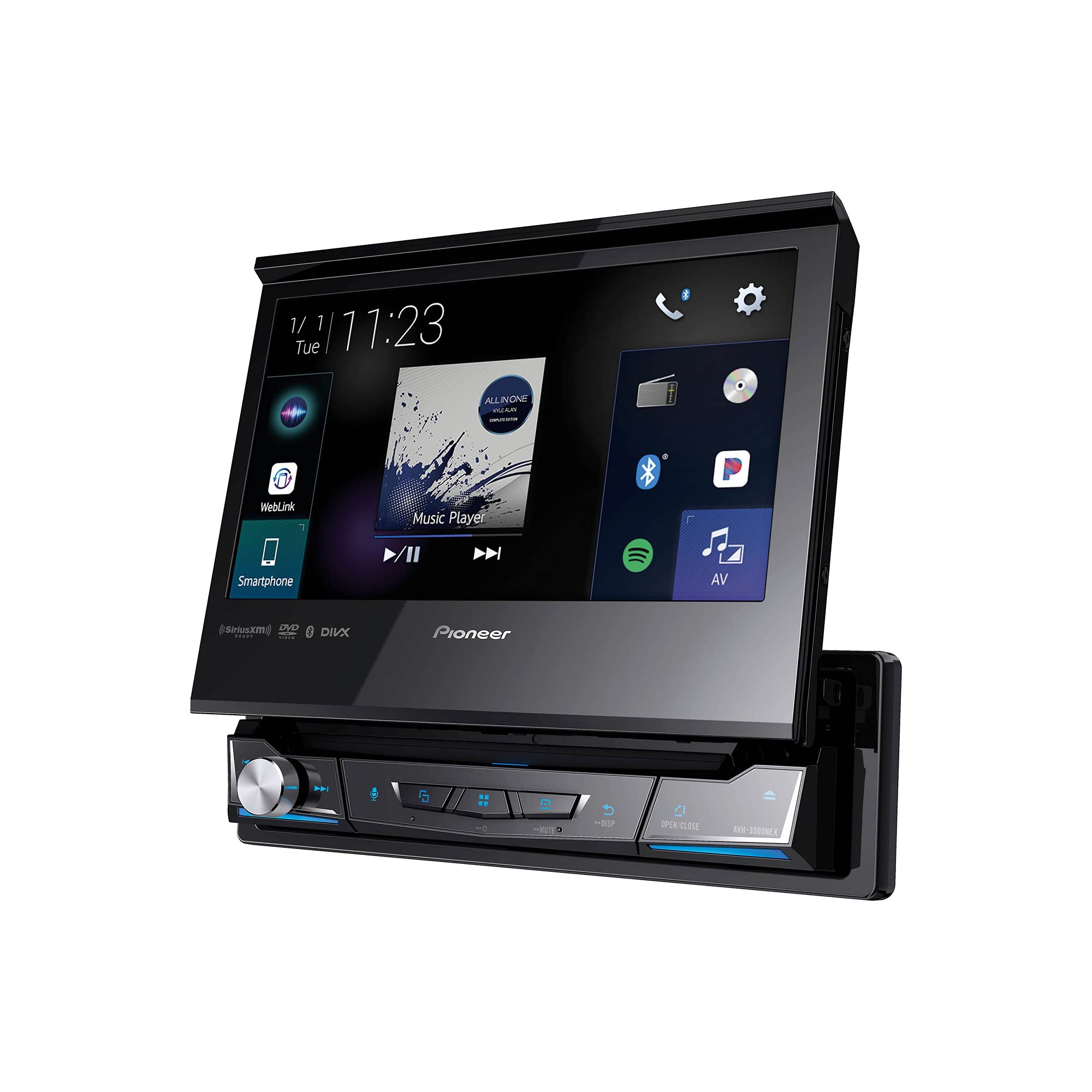 Pioneer AVH-3500NEX 1-Din 7-Inch Flip Out AV Receiver com Carplay e Android Auto