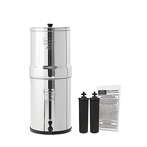 Berkey Filtro de água alimentado por gravidade imperial com 2 elementos pretos