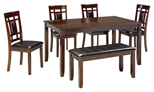 Ashley Furniture Design exclusivo de Ashley - Conjunto de mesa de jantar Bennox - Conjunto de 6 peças - Estilo contemporâneo - Marrom