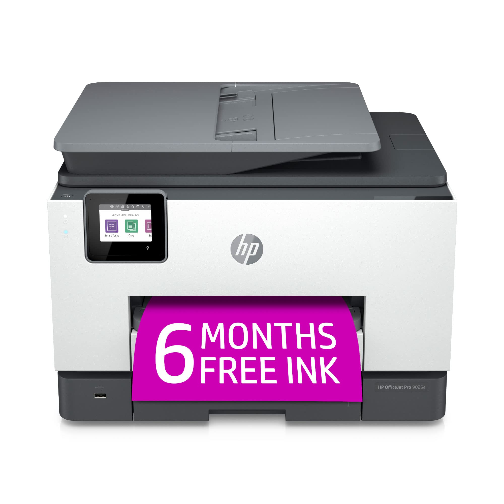 HP Impressora multifuncional colorida OfficeJet Pro 9025e sem fio com bônus de 6 meses de tinta instantânea com +