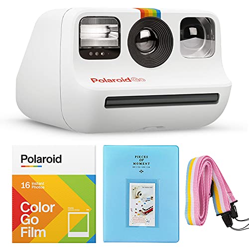 Polaroid GO Instant Mini Camera Branco + GO Color Film - Pacote Duplo + Álbum + Alça