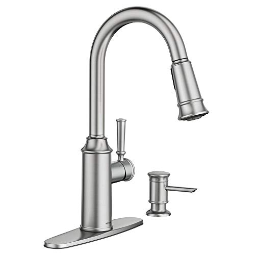 Moen 87731SRS Torneira de cozinha suspensa Glenshire Spot resist inoxidável de uma alça alta