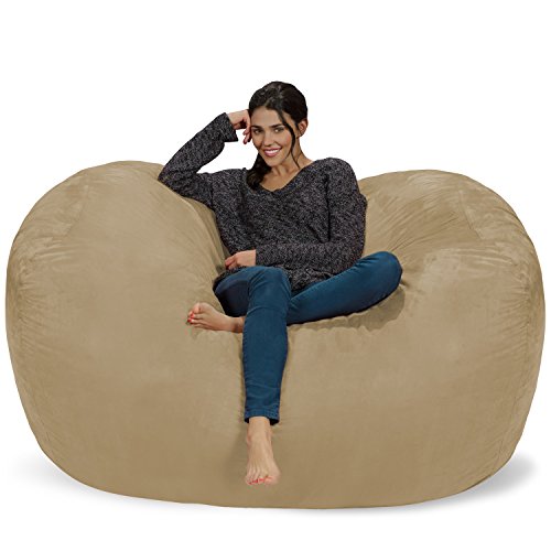 Chill Sack Cadeira de saco de feijão: bolsa de móveis de espuma viscoelástica enorme de 6 pés e espreguiçadeira grande - sofá grande com capa de microfibra macia