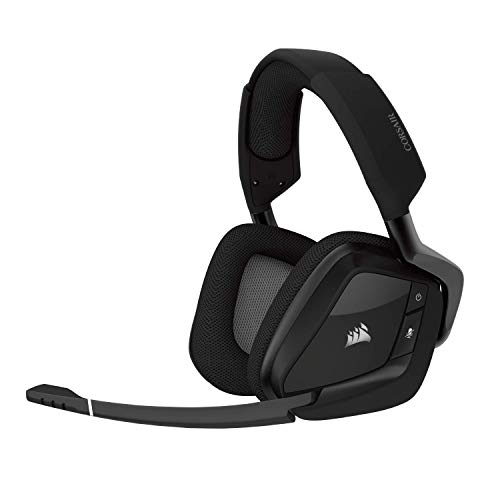 Corsair Fones de ouvido sem fio Void PRO RGB para jogos - Fones de ouvido com som surround Dolby 7.1 para PC - Certificado Discord - Drivers de 50 mm - Carbono