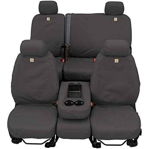 Covercraft SSC2474CAGY Carhartt SeatSaver Front Row Capa de assento de ajuste personalizado para modelos Toyota Tundra selecionados - tecido de pato (cascalho)