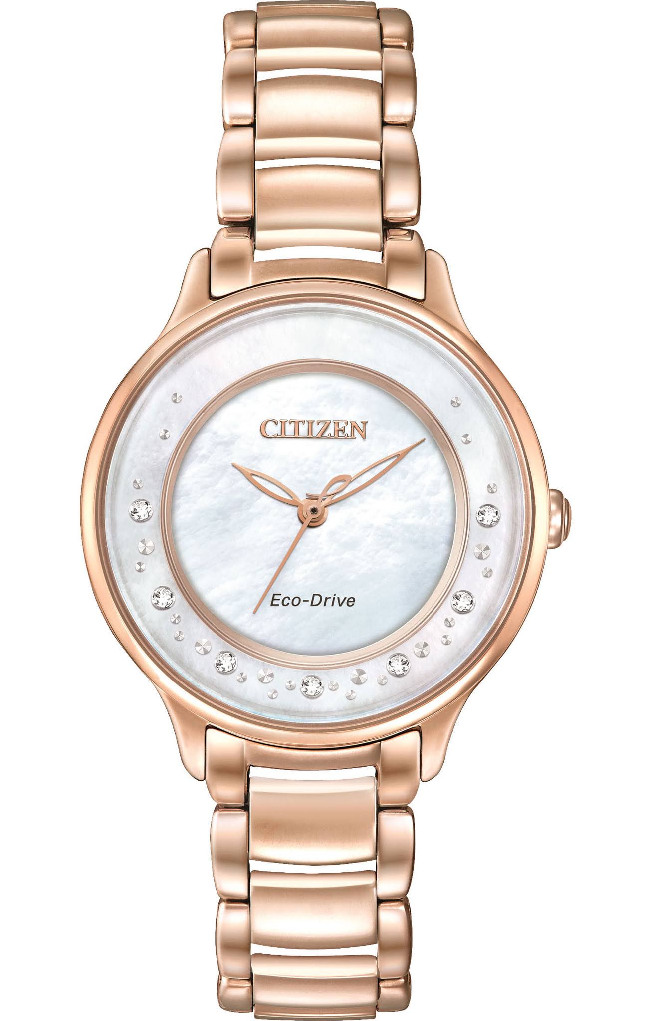 Citizen Watch Company Relógio Citizen Eco-Drive feminino EM0382-86D Circle of Time Rose Gold