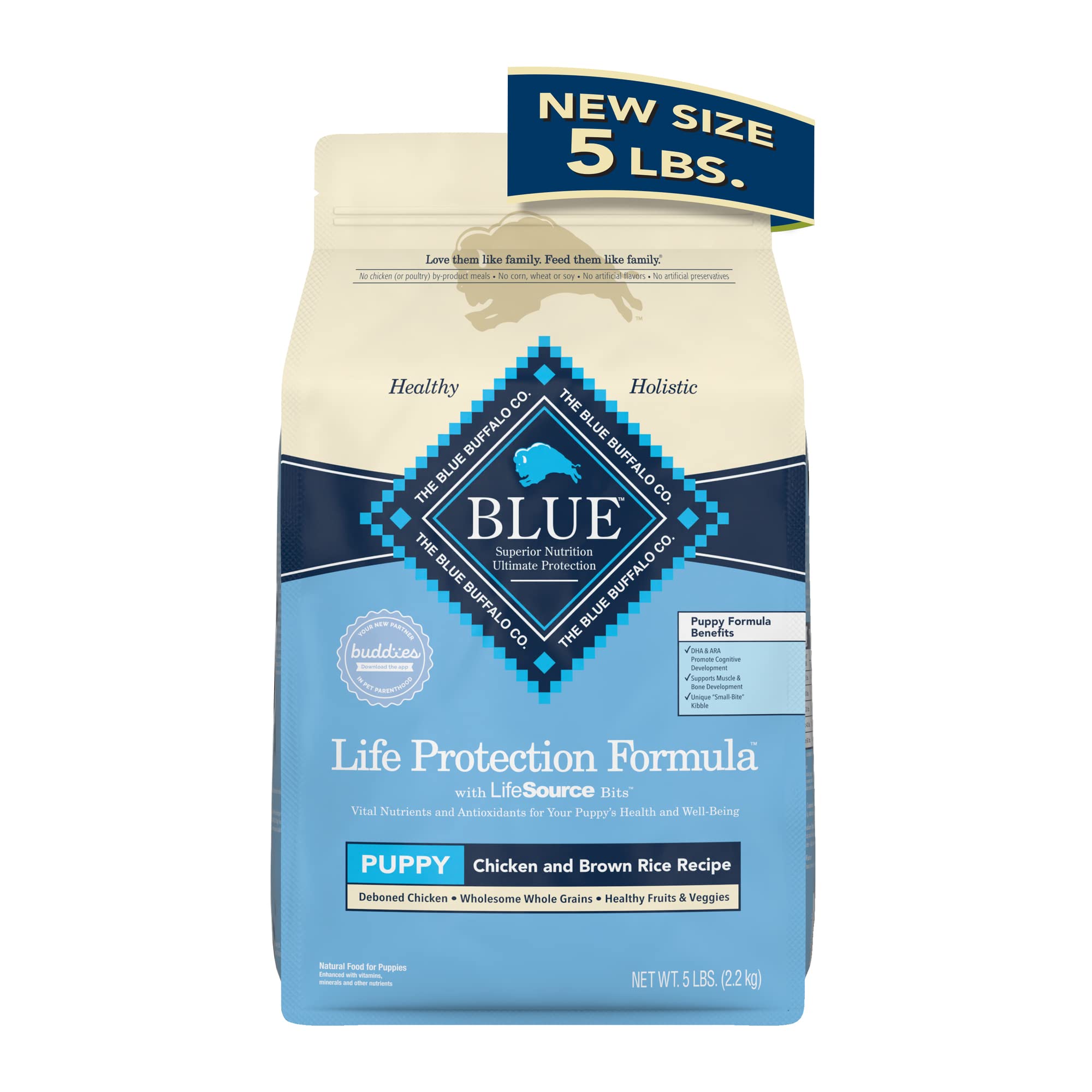Blue Buffalo Ração seca natural para cachorros com fórmula de proteção vital