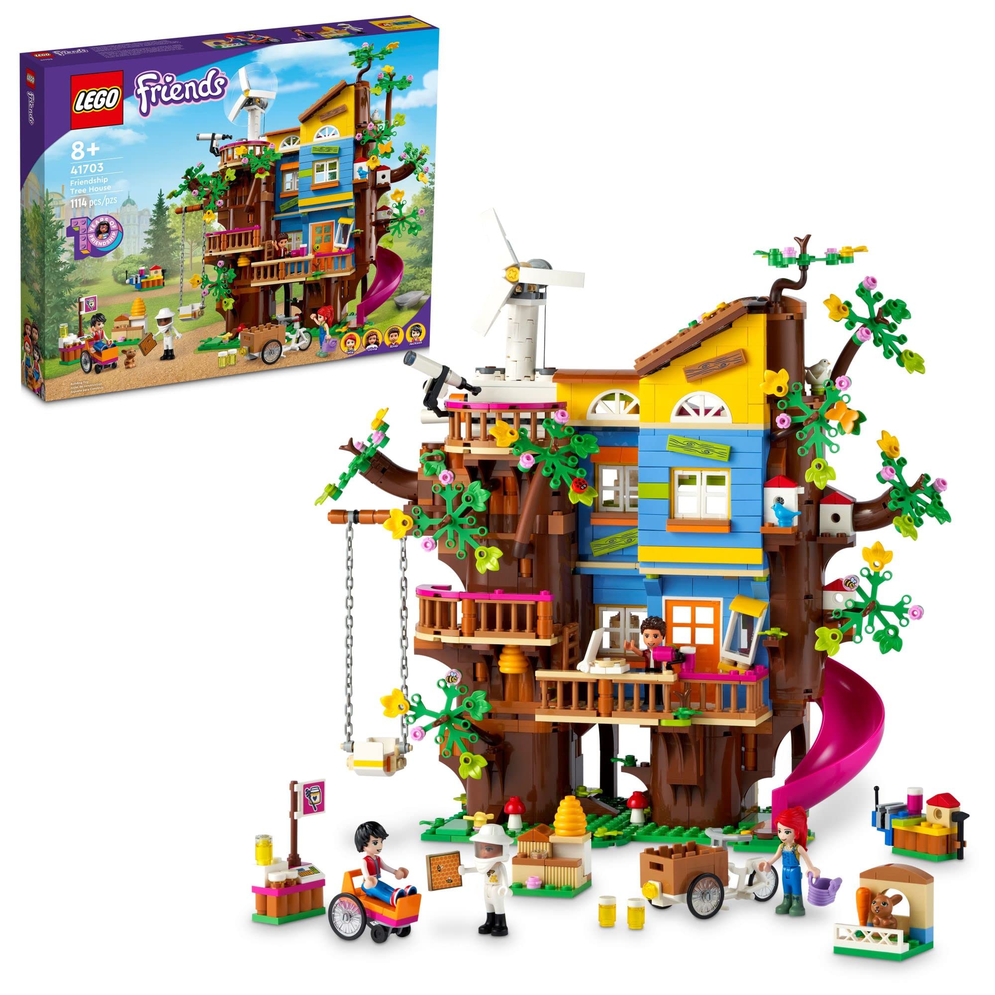  LEGO Casa na Árvore da Amizade para Amigos 41703 Kit de Construção; Idéia divertida de presente de aniversário para crianças com mais de 8 anos que se preocupam com o meio ambiente e gostam de...