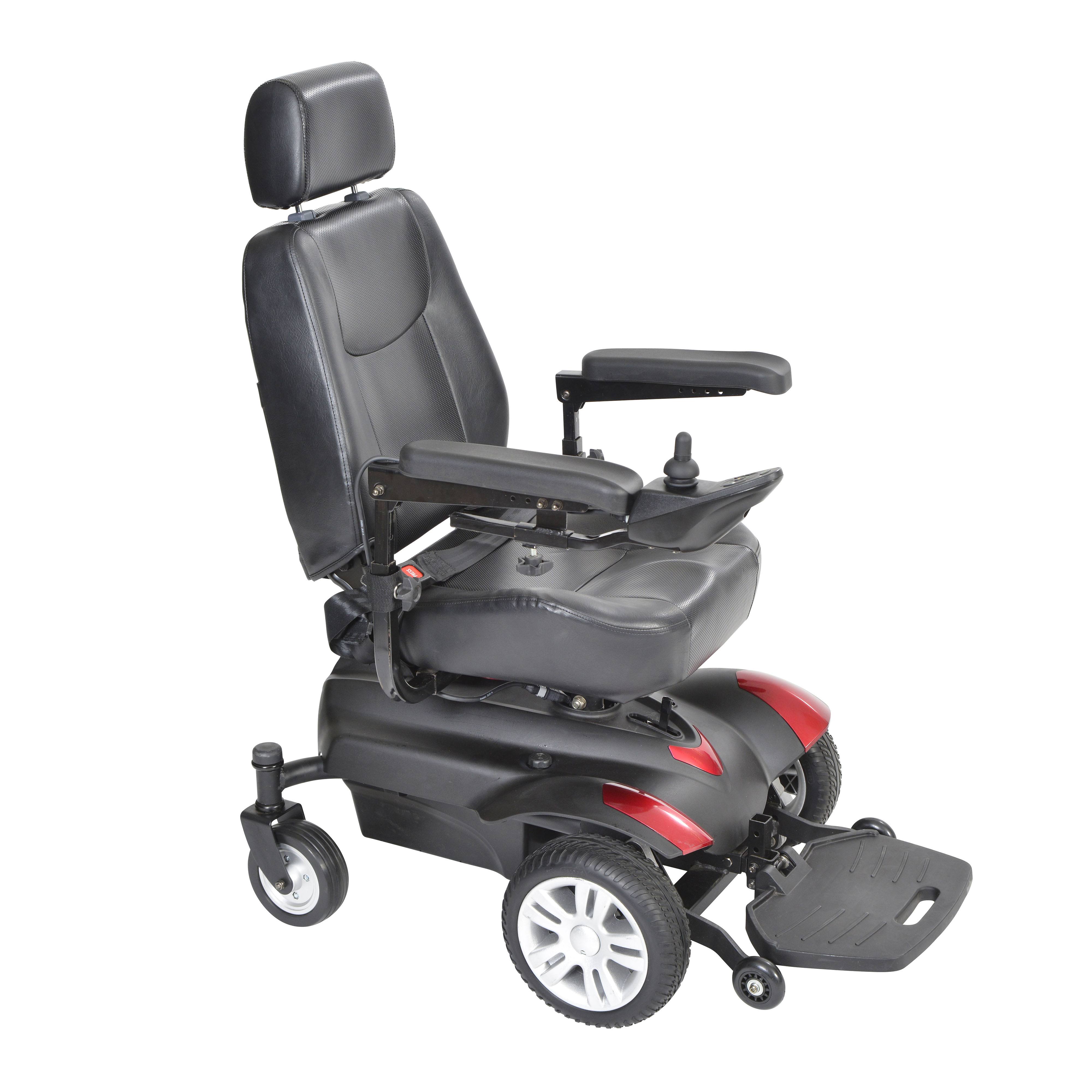 Drive Medical Cadeira de rodas motorizada Titan de roda dianteira 18 'Assento do capitão ventilado