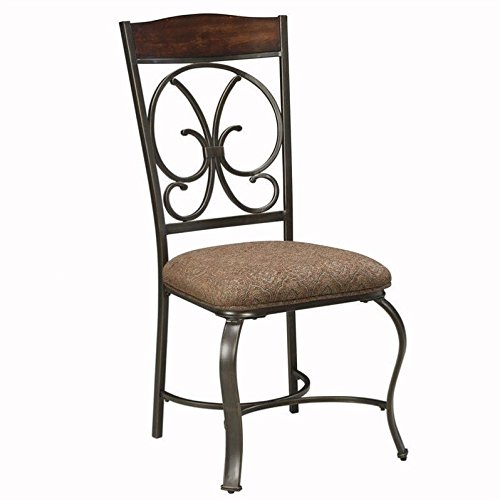 Ashley Furniture Cadeira lateral de jantar estofada Glambrey em marrom