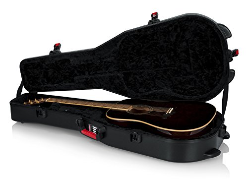 Gator Estojo de voo moldado para guitarras acústicas Dreadnought com trava de travamento aprovada pela TSA; (GTSA-GTRDREAD)