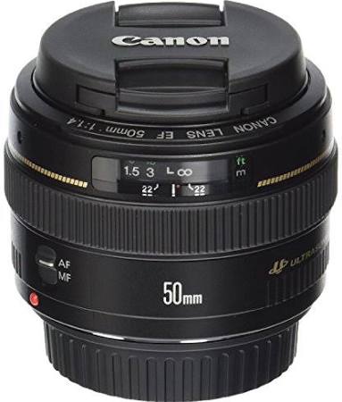 Canon EF 50 mm f / 1.4 USM Lente telefoto padrão e média para câmeras SLR - Fixo (recondicionado certificado)