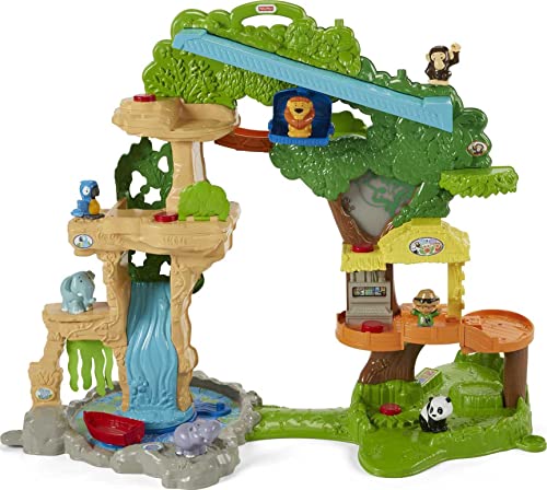 Fisher-Price Little People Toddler Playset Share & Care Safari Brinquedo de 2 pés de altura com sons de luzes e 7 figuras para maiores de 1 ano (exclusivo da Amazon)