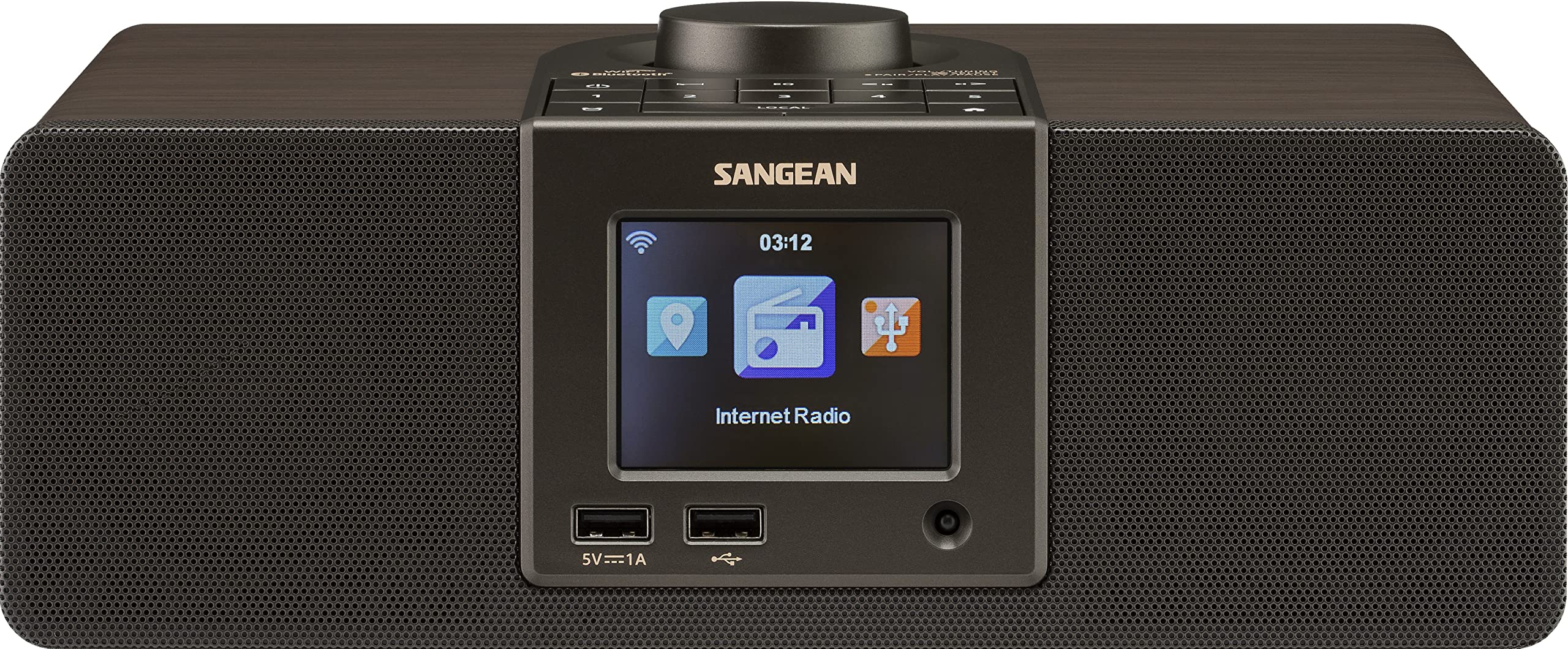 Sangean WFR-32 Gabinete de madeira estéreo de 7 watts Wi-Fi Internet Rádio Centro de mídia com Bluetooth