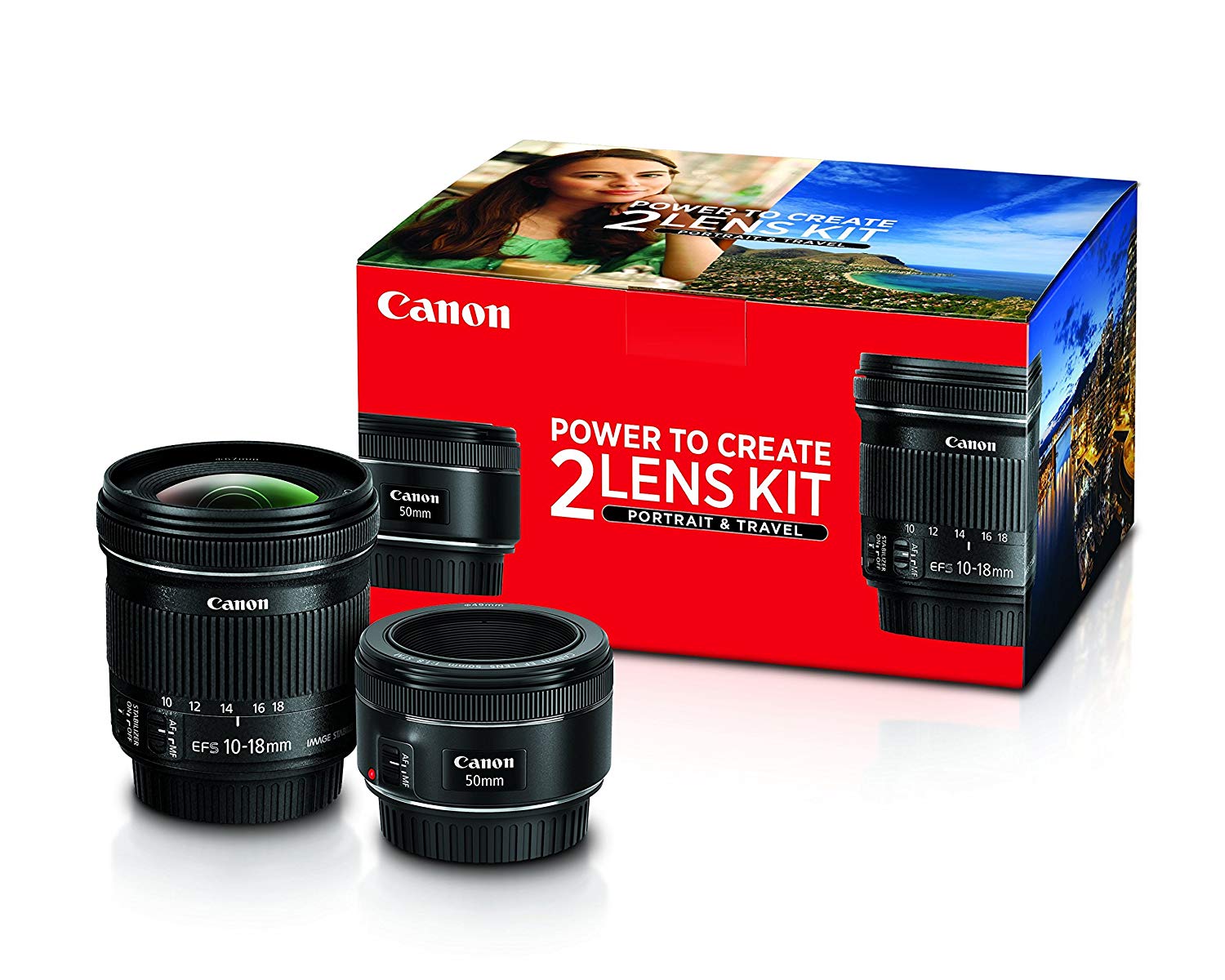 Canon Kit de lentes 2 para retrato e viagem