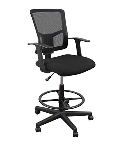 S Stand Up Desk Store Cadeira de banco de tarefas de desenho Sit to Stand para mesas de pé com apoio para pés e braços ajustáveis