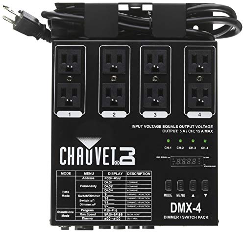 CHAUVET DJ DJ DMX-4 Iluminação LED Dimmer/Relay Pack | Acessórios de iluminação