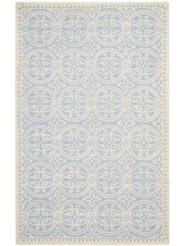 Safavieh Tapete quadrado em azul claro e marfim (8 pés L x 8 pés L)