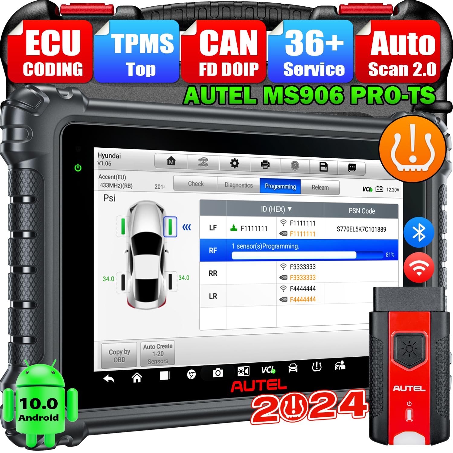 Autel MaxiSYS MS906 PRO-TS, 2024 Up of MS906 Pro...