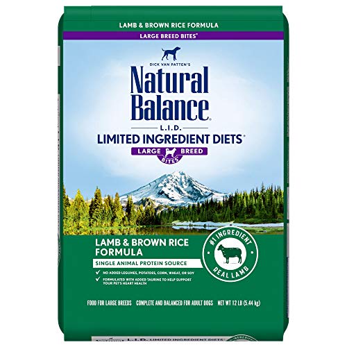Natural Balance LID Limited Ingredient Diets Raça Grande Bites Ração Seca para Cães com Grãos