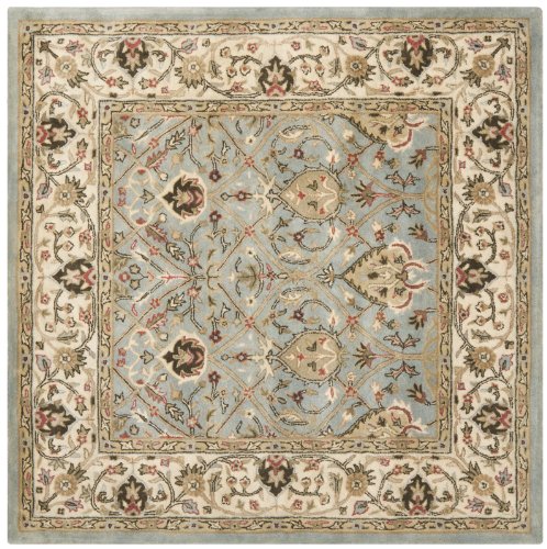 Safavieh Coleção Lenda Persa PL819L Tapete quadrado feito à mão tradicional de lã cinza e marfim (6' quadrados)
