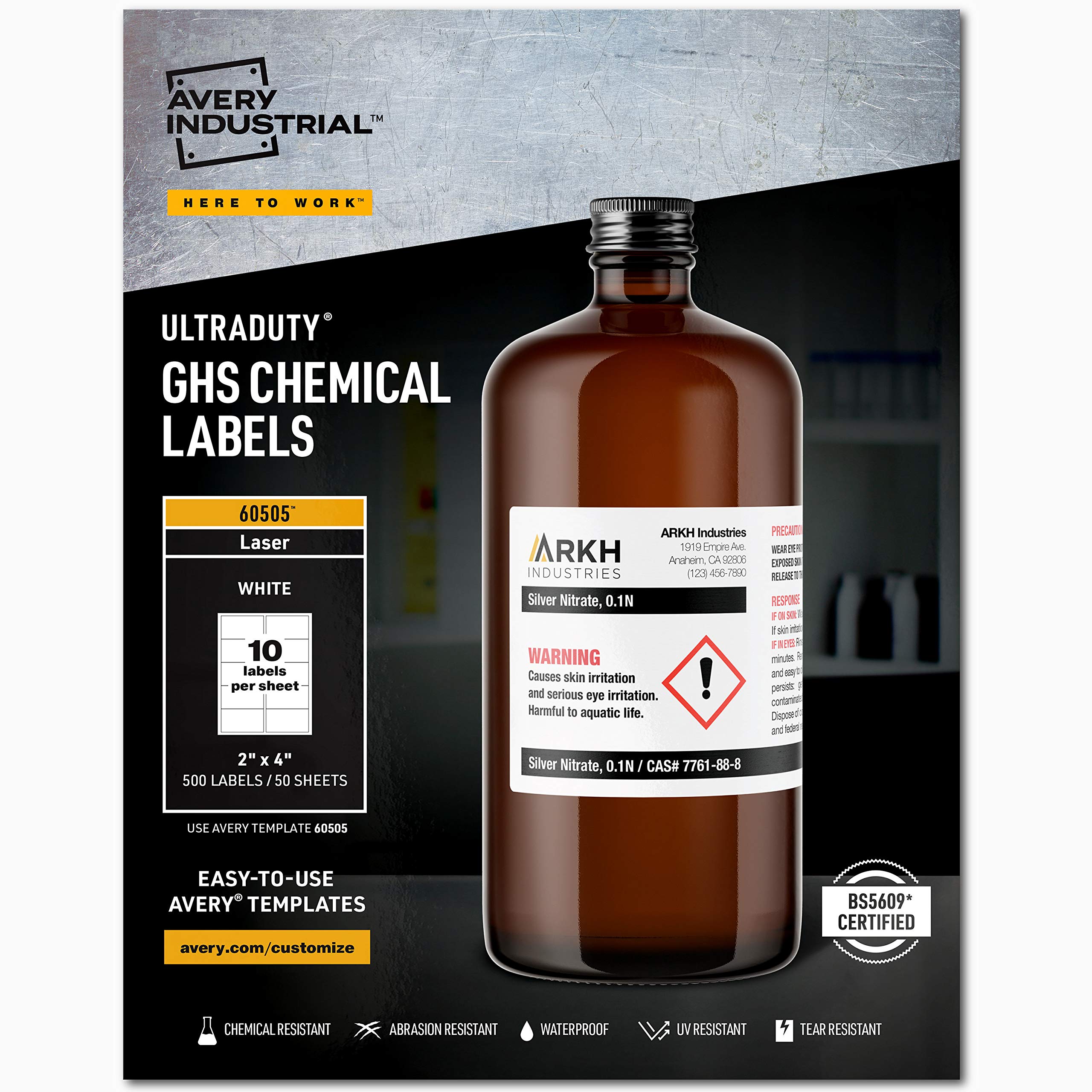 Avery Etiquetas químicas UltraDuty GHS para impressoras...