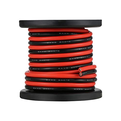 BNTECHGO Carretel de fio de silicone paralelo de 2 condutores fio trançado vermelho preto