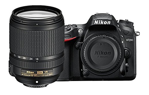 Nikon DSLR de formato DX D7200 com lente VR 18-140 mm (preta)