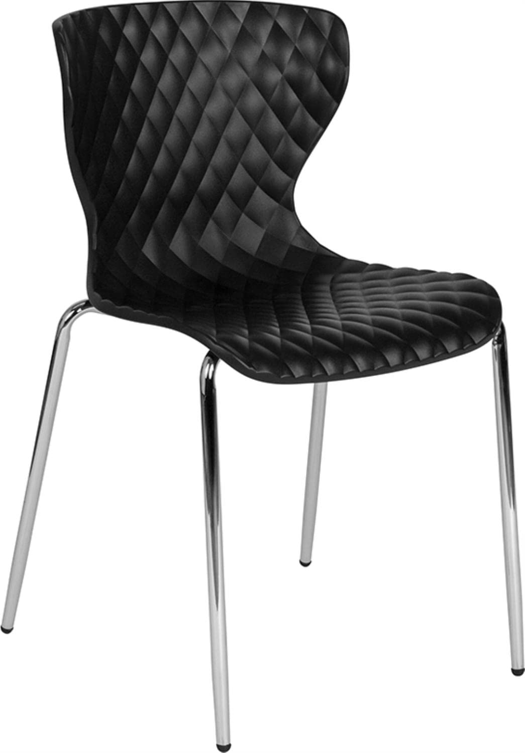 Flash Furniture 4 Pk. Cadeira empilhável de plástico branco de design contemporâneo Lowell