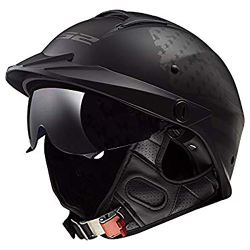 LS2 Meio capacete da motocicleta da rebelião