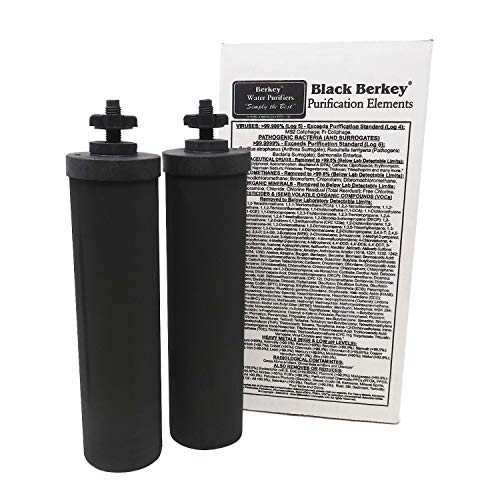 Berkey Elementos de purificação pretos autênticos da  - Filtros de reposição para purificadores de água da  (pacote com 2)