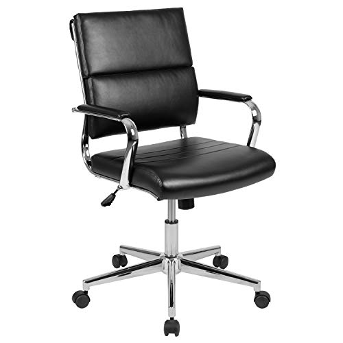 Flash Furniture Cadeira de escritório giratória executiva com painel contemporâneo macio e encosto preto