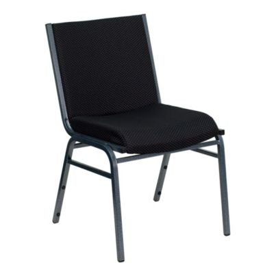 Flash Furniture Pacote com 4 cadeiras empilháveis de tecido preto resistente série HERCULES