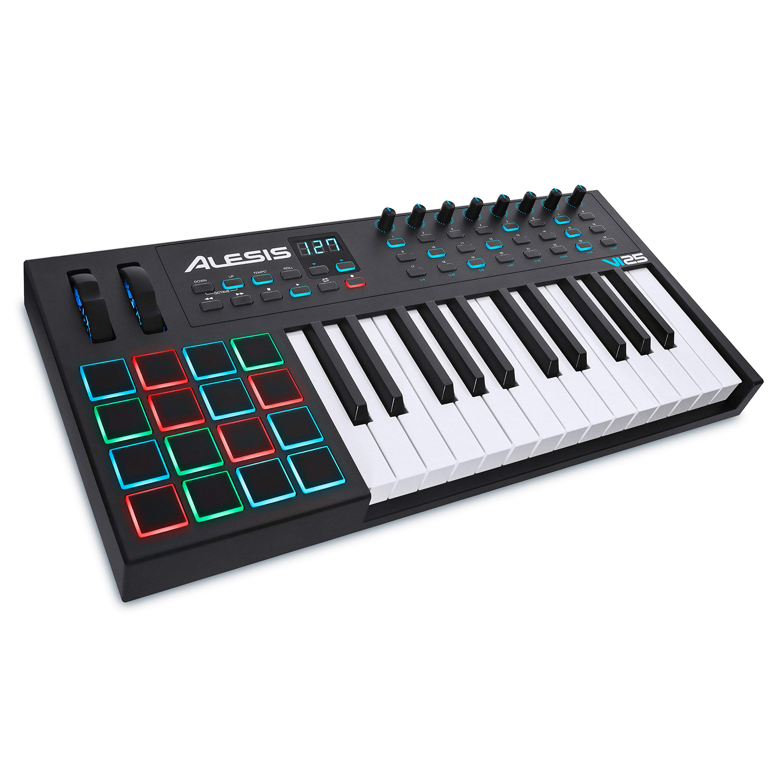 Alesis VI25 | Controlador de teclado USB MIDI de 25 teclas com 16 pads