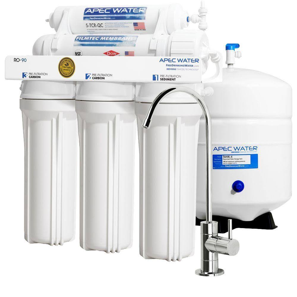 APEC Water Systems APEC Top Tier Supreme Certified High Flow 90 GPD Ultra Safe Osmose Reversa Sistema de Filtro de Água Potável (ULTIMATE RO-90)