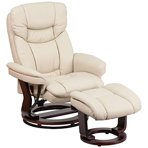 Flash Furniture Cadeira Reclinável com Otomano | Bege L...