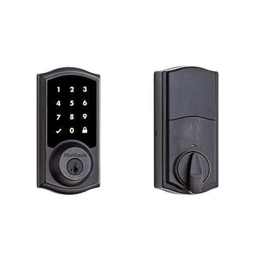 Kwikset 99160-021 SmartCode 916 Tradicional Smart Lock Tela sensível ao toque Fechadura eletrônica da porta frontal com SmartKey Security e Z-Wave Plus em bronze veneziano
