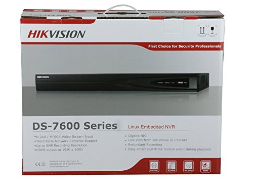 Hikvision NVR DS-7608NI-E2/8P 8CH PoE Plug & Play integrado Gravador de vídeo em rede com resolução de até 6MP Gravação ONVIF Versão em inglês