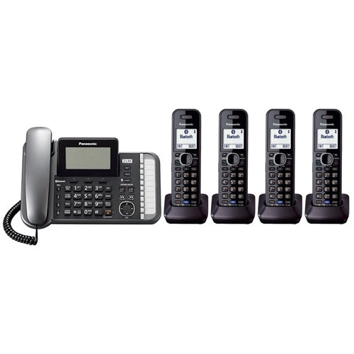 Panasonic KX-TG9582B + 2 KX-TGA950B Telefone combinado com/sem fio Sistema DECT 6.0 de 2 linhas