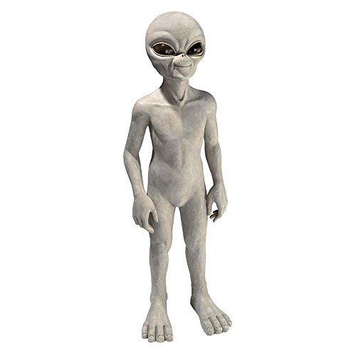 Design Toscano LY612299 A estátua extraterrestre alienígena de outro mundo: grande acabamento em pedra cinza