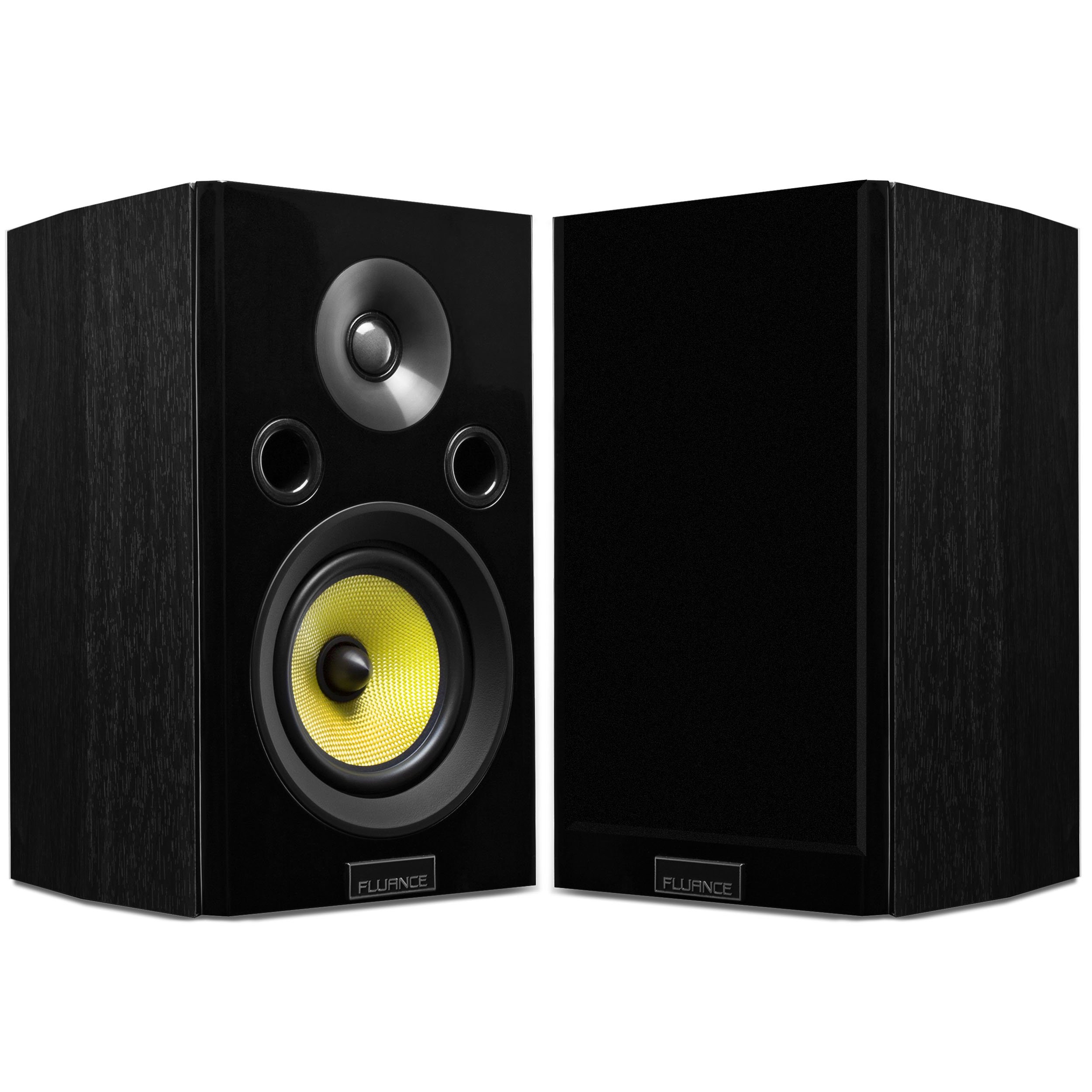 Fluance Alto-falantes de som surround de estante de duas vias de alta fidelidade da série Signature para home theater e sistemas de música