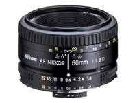 Nikon Lente principal AF FX NIKKOR 50 mm f / 1.8D com controle de abertura manual
